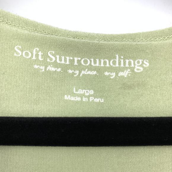 Soft Surroundings Layered Hem Tank Top Womens Size Large Light Green Scoop Neck - Picture 5 of 6